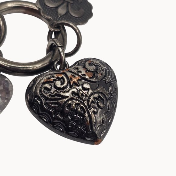 Kathy Van Zeeland Keychain Whimsy Gothic Punk Retro Bag Accessory Silver Tone - Picture 7 of 15